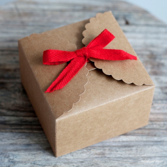 Kraft Paper Gift Box 9cm x 9cm x 6cm 5 boxes