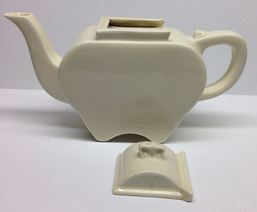 Fraunfelter China Rare teapot 1933 white by PriorMemories on Etsy