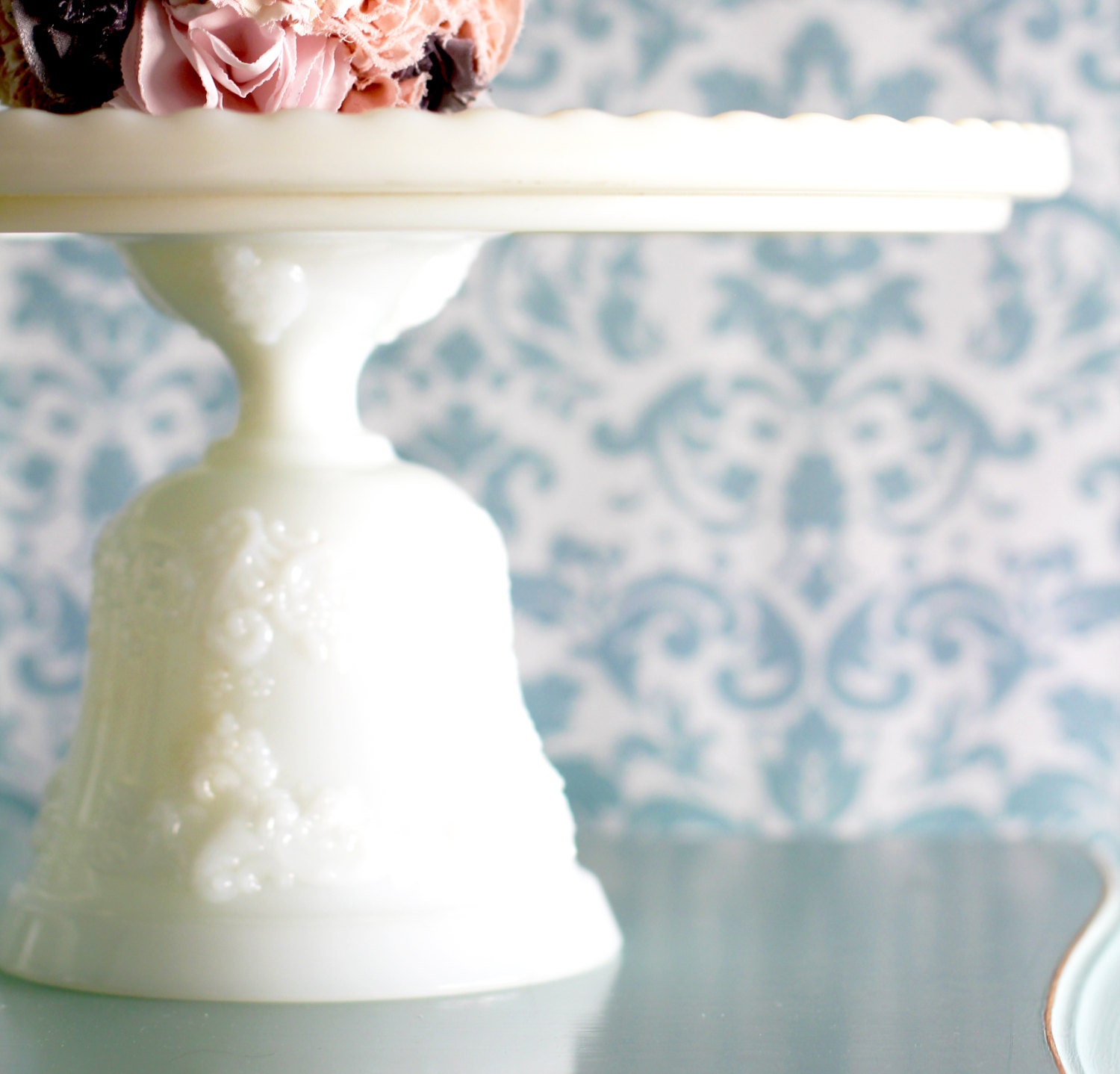 Ivory Milk Glass Cake Stand / Ivory Cake Stand / by TheRocheStudio