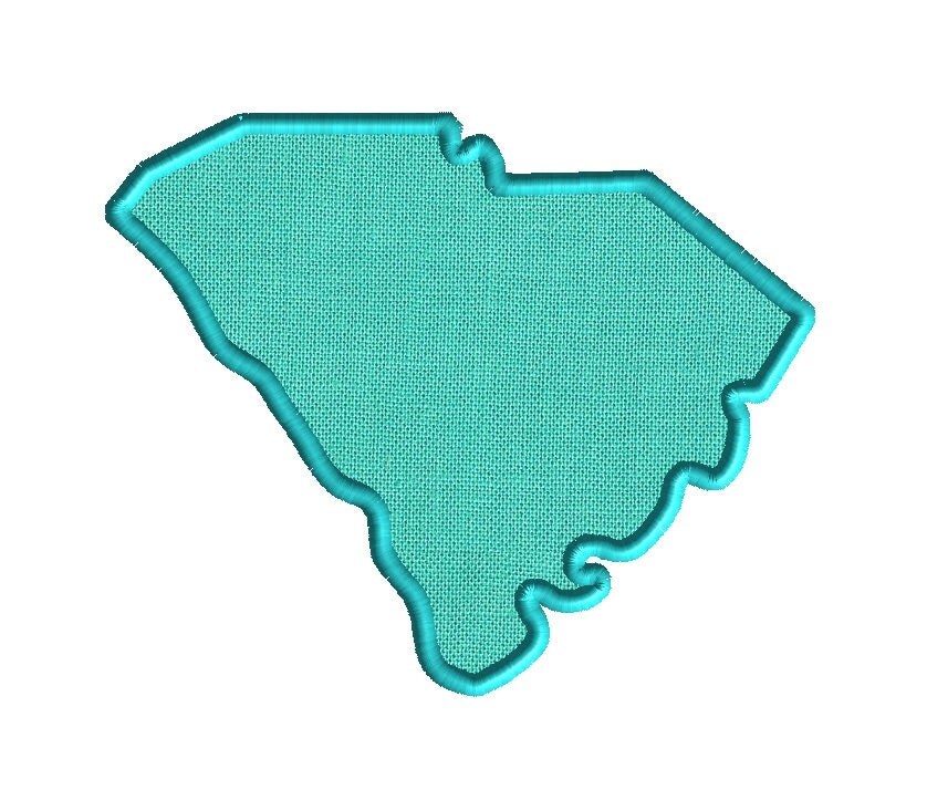 South Carolina State Shape Applique Machine Embroidery
