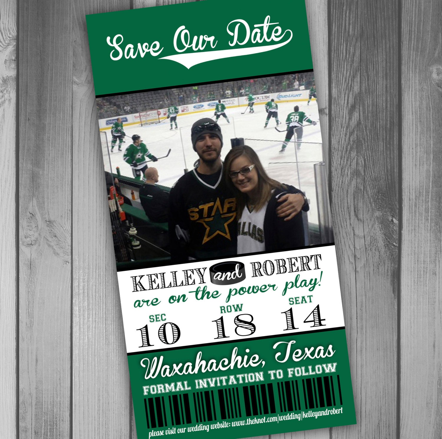 Hockey themed wedding invitations