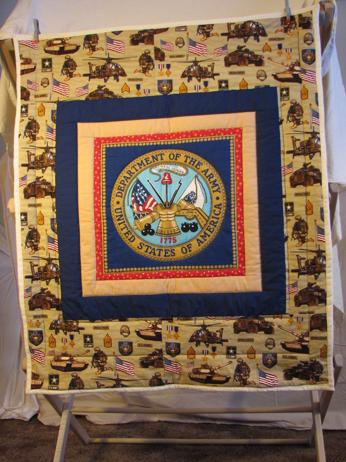 Us Army Lap Quilt Throw Blanket Wheelchair Quilt