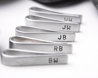 Shortie Tie Clip - Monogrammed Shortie Tie Bar - Personalized Gifts for Groom Best Man and Groomsmen - Personalized Skinny Tie Clip