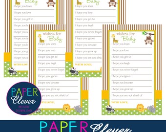 Well Wishes for Baby Jungle - INSTANT DOWNLOAD, printable file