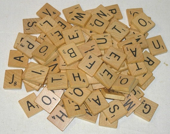 Download 100 Wood Scrabble Letter Tiles Full Set Scrapbooking Jewelry