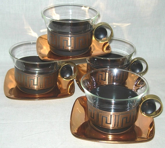 4 Jena Glas Schott-Gen Mainz Copper Coffee-Tea by ...