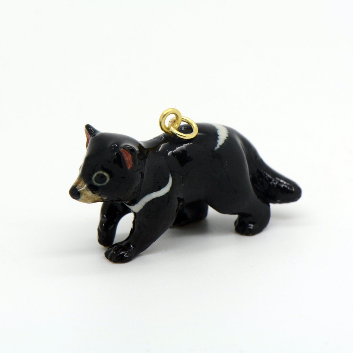 1 Porcelain Tasmanian Devil Pendant Hand Painted Glaze