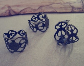 20pcs antique Bronze (copper ) Ring Blanks 8mm