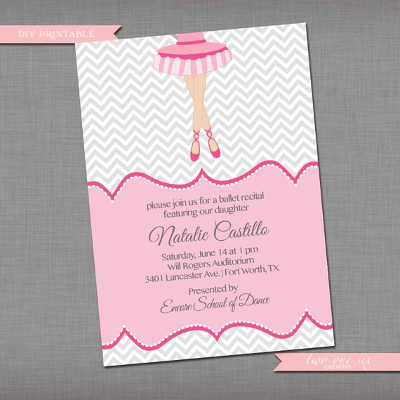 Ballerina Recital Invitations 2