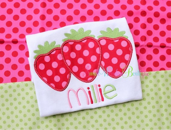 Strawberry Embroidered Shirt Summer Shirt Spring Shirt