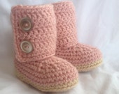 Items similar to Crochet Baby Boots - Stylish Pink Crocheted on Etsy