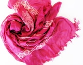 Fusia Silk Handpainted Silk Square Scarf,Shawl,Wrap,Bandana,Headband,Elegant