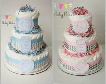 Vintage Pink Rustic Flower Diaper Cake And Grey Chevron Vintage Pink Rustic Flower Diaper Cake And Grey Chevron