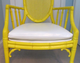Faux Bamboo Hollywood Regency Armchair