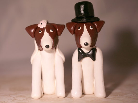  Jack  Russell  Terrier Dog Wedding  Cake  Topper 