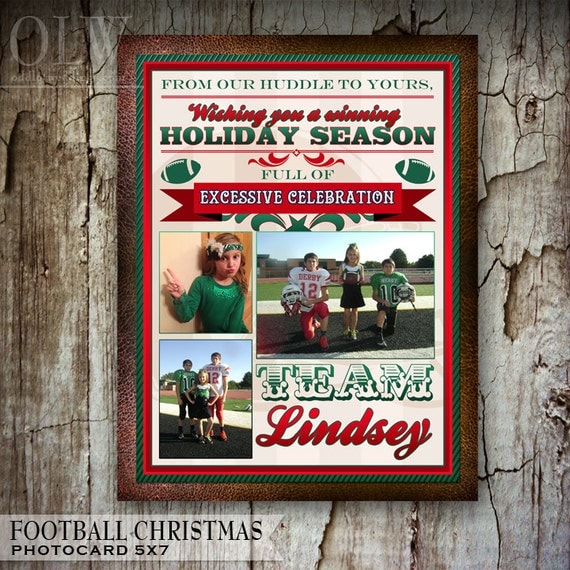 Football Themed Christmas Photo Card for that by OddLotPaperie