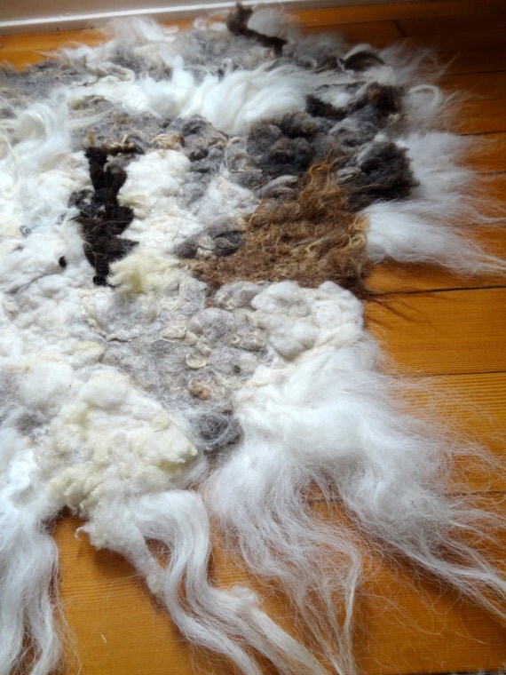 CLEARANCE Rescue Wool Dog Bed Area Rug Wet Felt Mohair