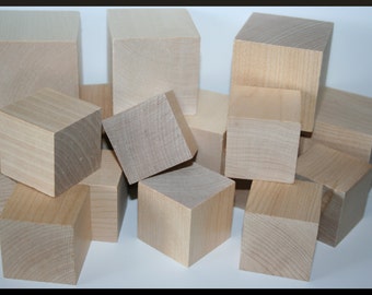 100- Wooden Blocks, DIY Wood Blocks, Wood Cubes, Square Blocks, Solid Wood Blocks- You Choose Your Size