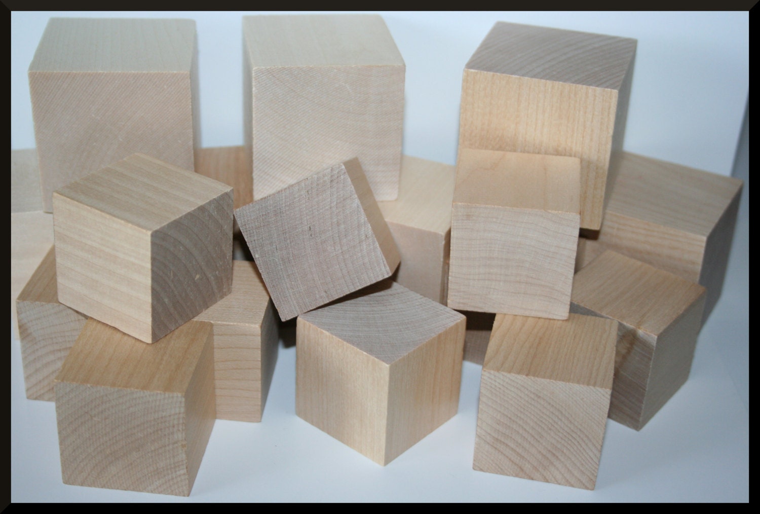 100 Wooden Blocks DIY Wood Blocks Wood Cubes Square
