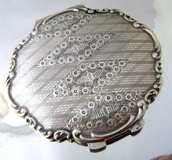 Art Nouveau 835 Silver Compact Mirror Hand By Justsparkles 7728