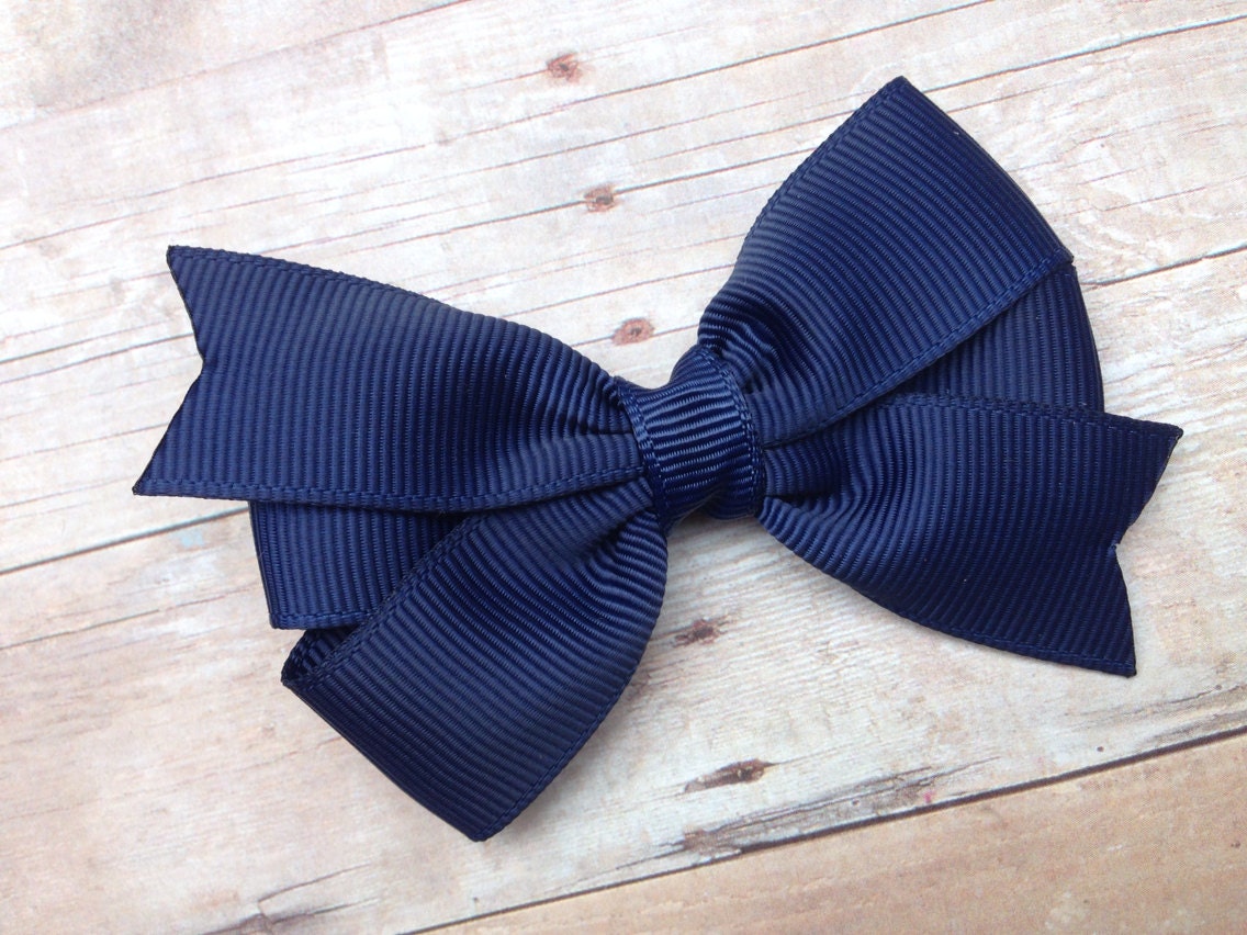 Adorable 3 inch navy blue hair bow navy blue bow navy hair