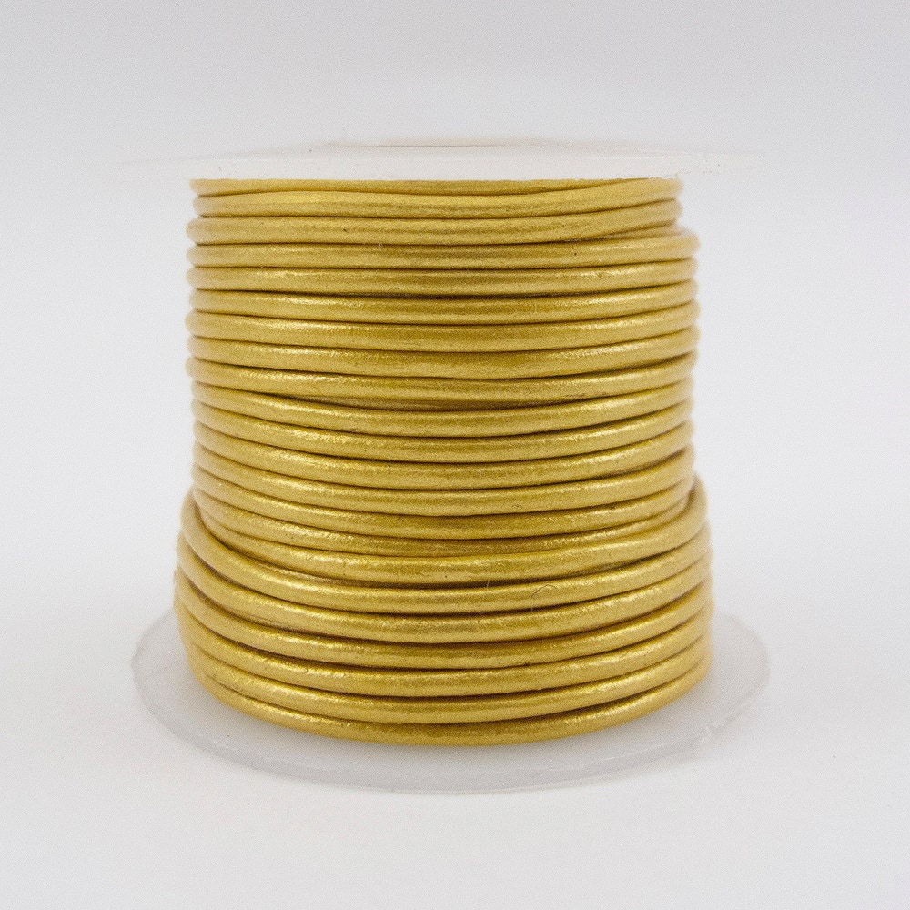 1mm Genuine Gold Leather Cord 10 Yard Spool125-14210