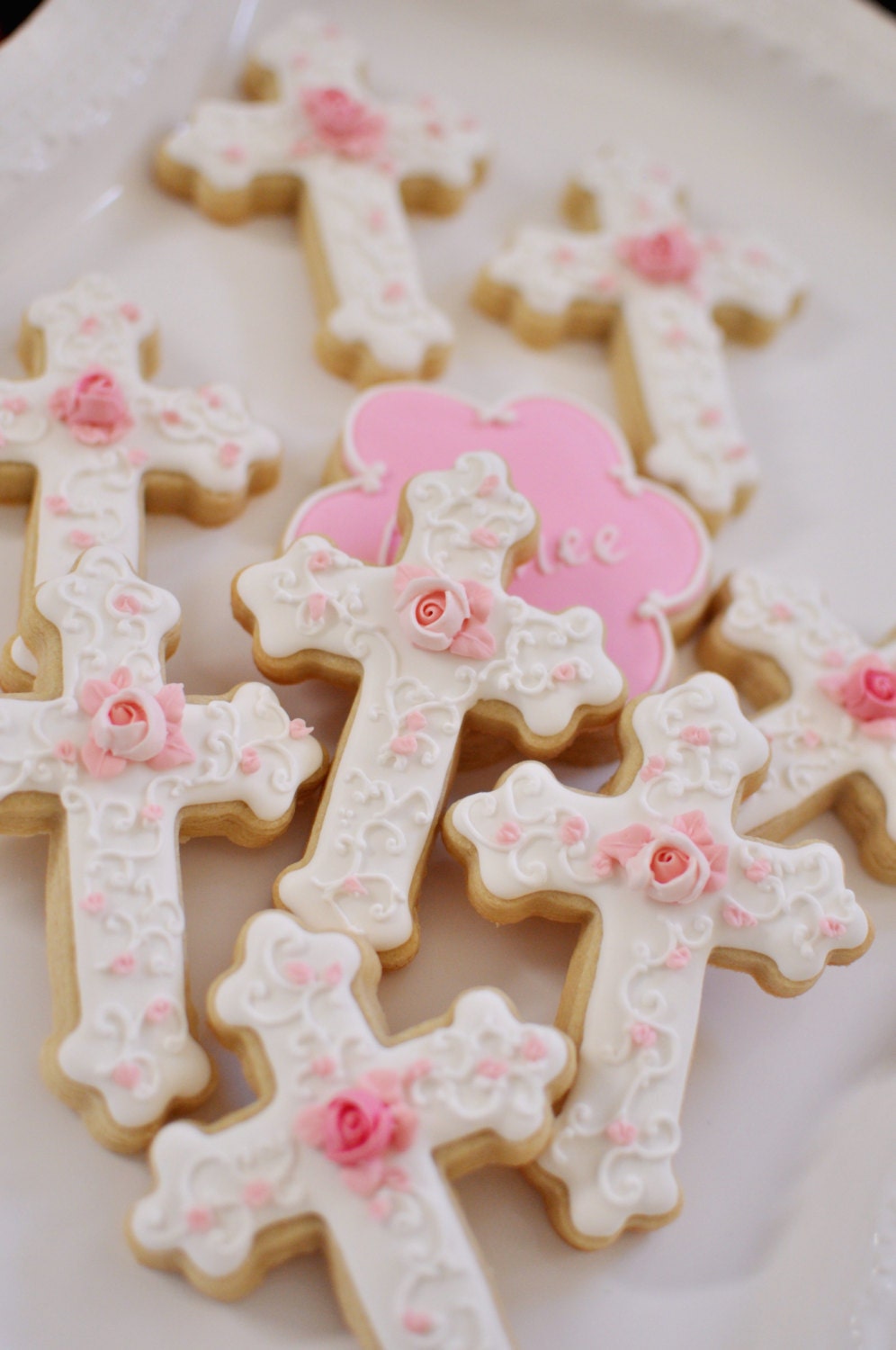 12 Christening or First Communion Cookies Cross with
