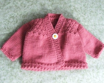 Pink Baby Sweater - Infant Girl's Pink Cardigan 6 to 9 Months Size ...
