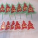 Retro Red & Green Merry Christmas Tree Cupcake Picks Cake Decors. Set of 12