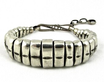 Snake Bracelet - white brass