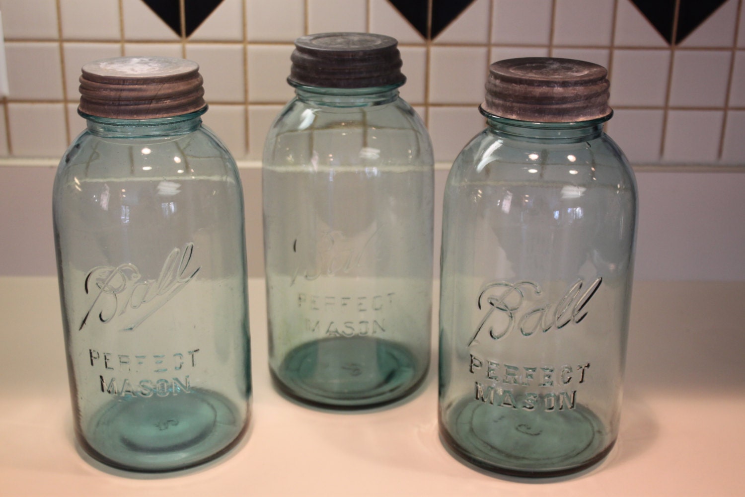 antique blue ball perfect mason jars with zinc lids 1 2 gallon antique blue ball perfect mason jars with zinc lids 1 2 gallon