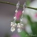 Bridal Swarovski Crystal and Ivory/white Pearl Cluster Earrings, Sterling Silver, Wedding Jewelry, Long Drop Earrings, Bridal Earrings