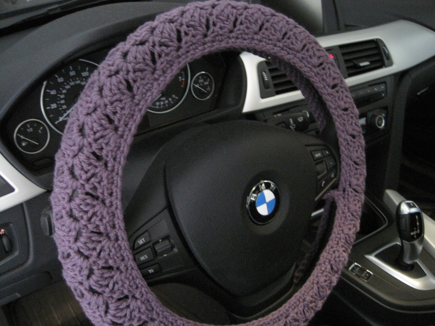 Crochet Steering Wheel Cover Wheel Cozy Dark Mauve Cswc