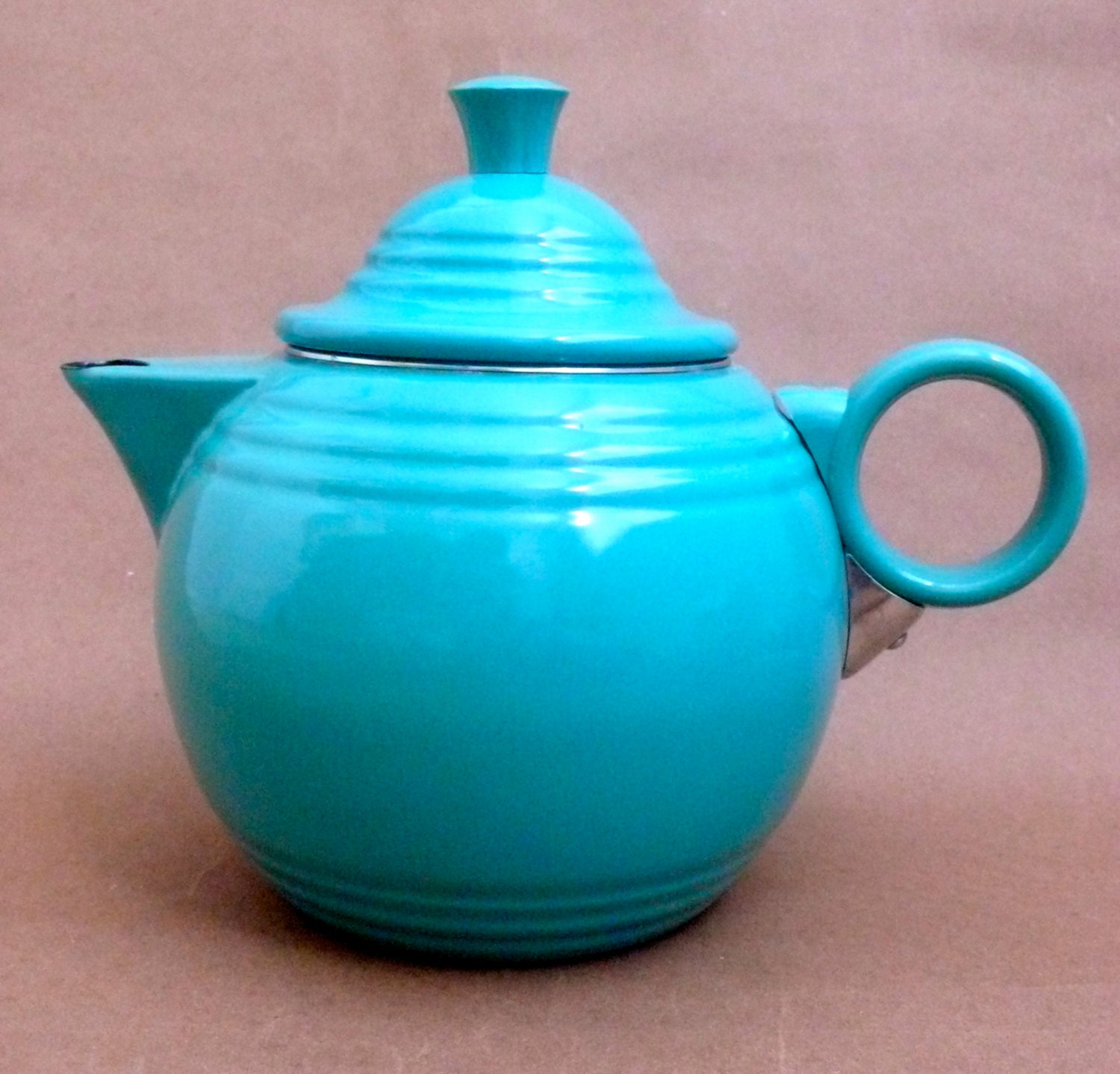 Fiesta Stove top Teapot Enamelware Tea Pot Kettle w/ Stay Cool