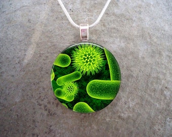 Virus Jewelry Glass Pendant Necklace Science Jewellery