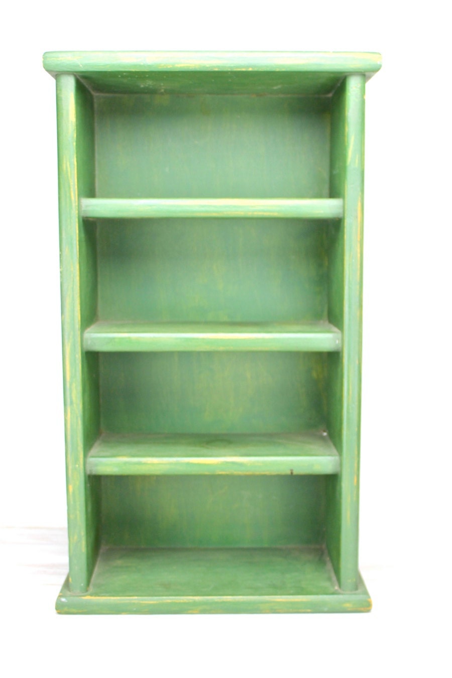 Vintage Wooden Display Shelf Green Wood Shelf Wall Shelves