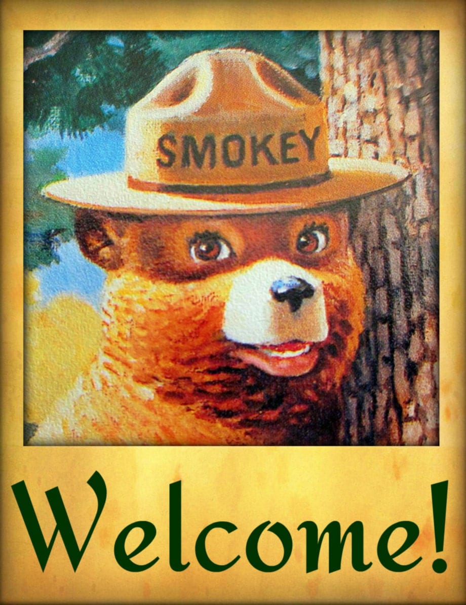 Smokey Bear Welcome Sign Made in USA Limited Edition