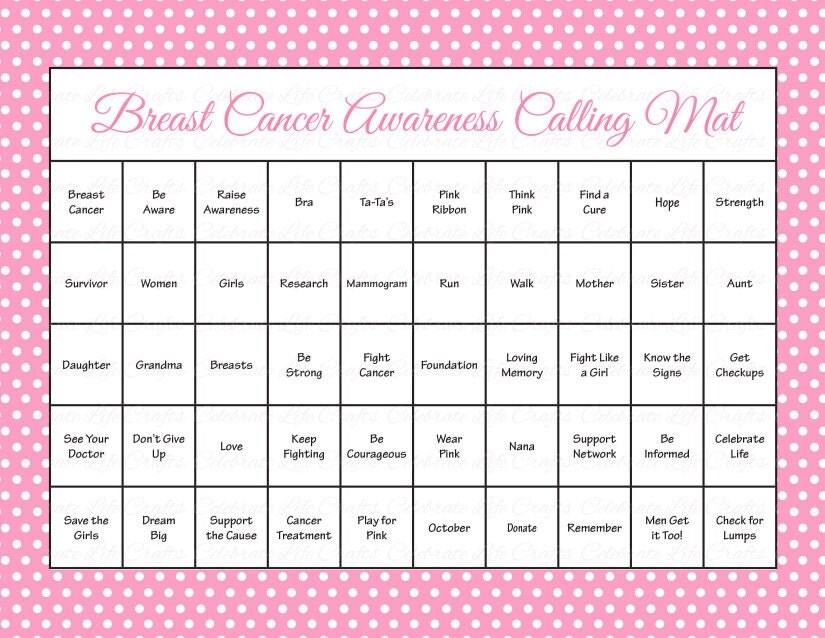 150 Breast Cancer Awareness Month Bingo Cards Printable Pink