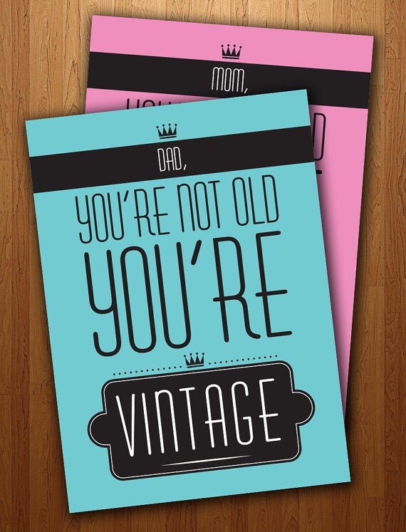 Dad's Funny Vintage Birthday Card Printable