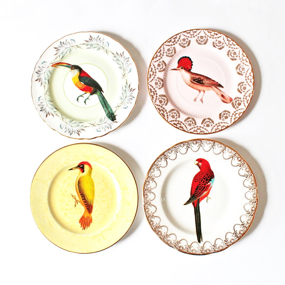 Beautiful Birds plate set Etsy finds