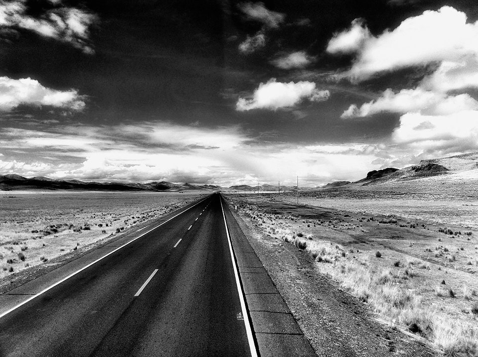 Open Road Photograph Black and White Road Trip Travel
