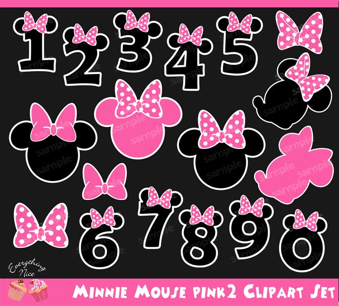 Minnie Mouse Pink2 Clipart Set