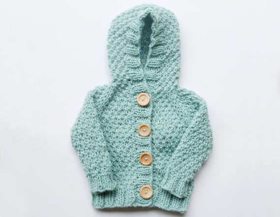 PDF Knitting Pattern - Hooded Cardigan, Infant Sweater ...