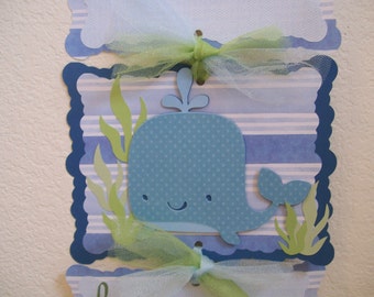 Baby Boy Hospital Door Banner - Boy Blue Whale Door Banner - Baby Boy Whale Banner- Its a Boy Hospital Door Sign- 3 cards