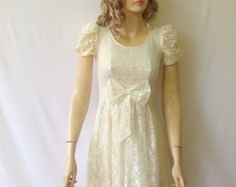 Off White Lace Bridesmaid Dress. Lace Dress With Sleeves. Off White Evening Dress. Party Dress.