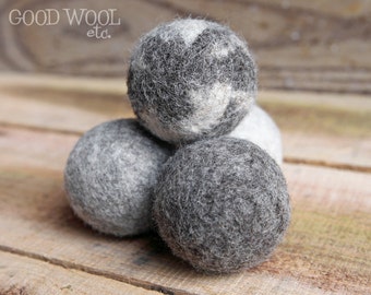 wool dryer balls - natural jacob sheep fleece - organic - set of four