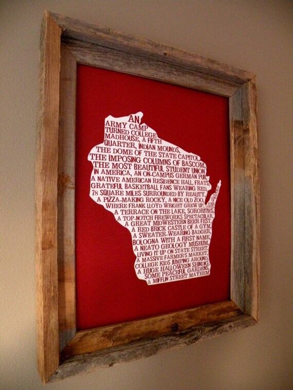 Madison In A Nutshell University of Wisconsin Word Art Map