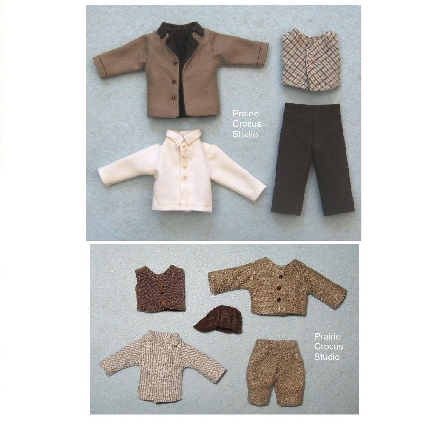 Download 1:12 scale doll clothes sewing pattern. Prairie