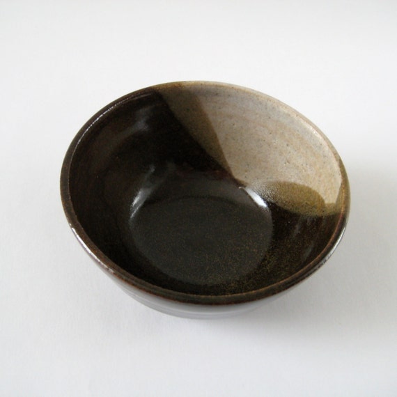Items similar to Salt and Pepper Bowl, Brown Two Tone Bowl, Rustic