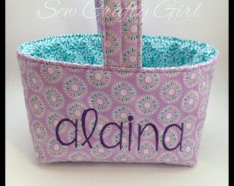 Embroidered & Personalized Fabric Easter Basket